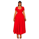 Women's Cross-Border 1-5XL Fashion Designer Long Dresses (Plus Size)-Women's Fashion Designer Plus Size Dresses-International Women's Clothing