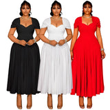 Women's Cross-Border 1-5XL Fashion Designer Long Dresses (Plus Size)-Women's Fashion Designer Plus Size Dresses-International Women's Clothing