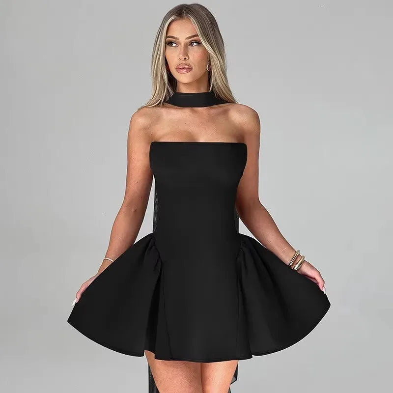 Women's Deep Plunge Fashion Designer Halter Mini S-L Dresses (Short) International Women's Clothing Women's Deep Plunge Fashion Designer Halter Mini S-L Dresses (Short) International Women's Clothing