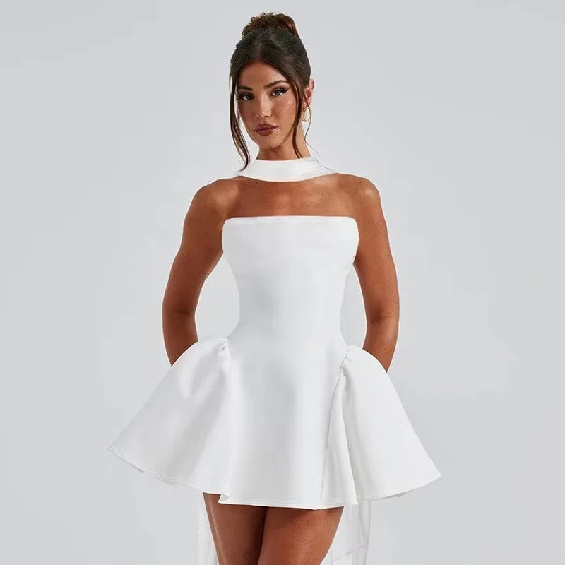 Women's Deep Plunge Fashion Designer Halter Mini S-L Dresses (Short) International Women's Clothing Women's Deep Plunge Fashion Designer Halter Mini S-L Dresses (Short) International Women's Clothing