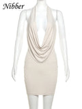 Women's Deep V-neck Halter Fashion Designer Mini Dresses (Short)-Women's Fashion Designer Dresses