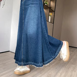 Women's Denim Fashion Designer 3-6XL Long Skirts (Plus Size)-Women's Fashion Designer Plus Size Skirts