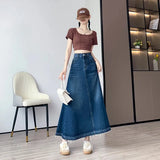Women's Denim Fashion Designer 3-6XL Long Skirts (Plus Size)-Women's Fashion Designer Plus Size Skirts