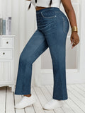 Women's Denim Look 1-6XL Fashion Designer Jeggings Pants (Plus Size)