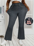 Women's Denim Look 1-6XL Fashion Designer Jeggings Pants (Plus Size)