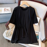 Women's Designer Blouse 2-6XL Modal Fashion Designer T-Shirts (Plus Size)-Black-2XL