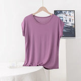 Women's Designer Blouse 3-8XL Modal Fashion Designer T-Shirts (Plus Size)-Women's Tops Fashion Designer Plus Size T-Shirts / Blouses-purple-Women&#x27;s fashion designer plus size clothes