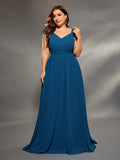 Women's Designer Fashion 2-4XL Lotus Sleeve Chiffon Long Dresses (Plus Size)