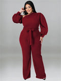 Women's Designer Fashion 5XL Puffed Sleeved Rompers Jumpsuits (Plus Size)-Women's Plus Size Fashion Designer Rompers / Jumpsuits