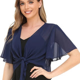 Women's Designer S-2XL Chiffon Blouse Crop Tops Fashion T-Shirts