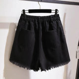 Women's Distressed 5-9XL Fashion Designer High Waist Denim Shorts (Plus Size)