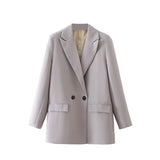 Women's Double Breasted Fashion Designer Blazer Jackets