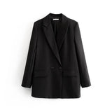 Women's Double Breasted Fashion Designer Blazer Jackets