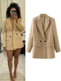 Women's Double Breasted Fashion Designer Blazer Jackets