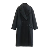 Women's Double-breasted Woolen Trench Coat Fashion Designer Jackets