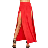 Women's Double Slits Fashion Designer High Waist Skirts (Long)