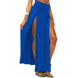 Women's Double Slits Fashion Designer High Waist Skirts (Long)