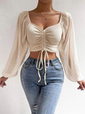 Women's Draw String Fashion Corset S-2XL Long-Sleeve Tops-Women's Fashion Designer Long-Sleeve Tops-Women&#x27;s fashion designer plus size clothes