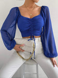Women's Draw String Fashion Designer Corset Long-Sleeve Tops-Women's Fashion Designer Long-Sleeve Tops