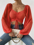 Women's Draw String Fashion Designer Corset Long-Sleeve Tops-Women's Fashion Designer Long-Sleeve Tops