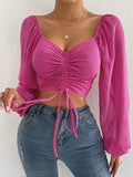 Women's Draw String Fashion Designer Corset Long-Sleeve Tops-Women's Fashion Designer Long-Sleeve Tops