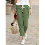 Women's Draw String Loose Fashion Designer Cotton Pants-Women's Fashion Designer Leggings / Pants