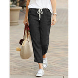 Women's Draw String Loose Fashion Designer Cotton Pants-Women's Fashion Designer Leggings / Pants