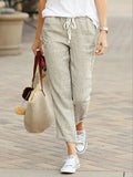 Women's Draw String Loose Fashion Designer Cotton Pants-Women's Fashion Designer Leggings / Pants