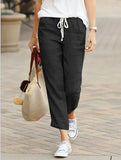 Women's Draw String Loose Fashion Designer Cotton Pants-Women's Fashion Designer Leggings / Pants