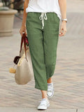 Women's Draw String Loose Fashion Designer Cotton Pants-Women's Fashion Designer Leggings / Pants