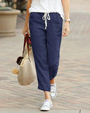 Women's Draw String Loose Fashion Designer Cotton Pants-Women's Fashion Designer Leggings / Pants
