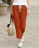 Women's Draw String Loose Fashion Designer Cotton Pants-Women's Fashion Designer Leggings / Pants