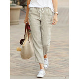 Women's Draw String Loose Fashion Designer Cotton Pants-Women's Fashion Designer Leggings / Pants