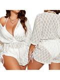 Women's Drawstring 1-4XL Transparent Fashion Designer Rompers (Plus Size)