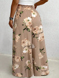 Women's Drawstring Floral 1-5XL Fashion Designer Pants (Plus Size)-Women's Fashion Designer Long-Sleeve Tops-International Women's Clothing
