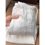 Women's Drawstring M-4XL Cotton Linen Fashion Designer Pants (Plus Size)