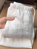Women's Drawstring M-4XL Cotton Linen Fashion Designer Pants (Plus Size)