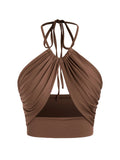 Women's Drawstring Tank Tops Designer Fashion Crop S-L Singlets