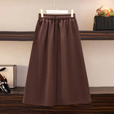 Women's Elastic Drawstring Fashion Designer Midi Skirts (Plus Size)