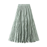 Women's Elastic Waist Fashion Designer A-Line Skirts (Long)