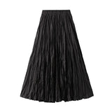 Women's Elastic Waist Fashion Designer A-Line Skirts (Long)