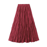 Women's Elastic Waist Fashion Designer A-Line Skirts (Long)