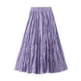 Women's Elastic Waist Fashion Designer A-Line Skirts (Long)