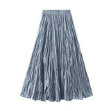 Women's Elastic Waist Fashion Designer A-Line Skirts (Long)