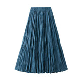 Women's Elastic Waist Fashion Designer A-Line Skirts (Long)