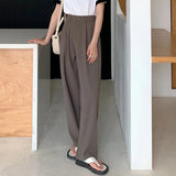 Women's Elegant High Waist Korean Office Fashion Designer Pants