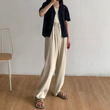 Women's Elegant High Waist Korean Office Fashion Designer Pants