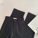 Women's Elegant S-2XL Korean Office Fashion Designer Pants-Women's Fashion Designer Leggings / Pants-black-Women&#x27;s fashion designer plus size clothes