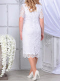 Women's Embroidery Floral 2-5XL Fashion Designer Midi Dresses (Plus Size)