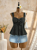 Women's Eyelet Lace Cami Crop Tops Backless Fashion Designer S-L Singlets-Women's Tops Fashion Designer Singlets-International Women's Clothing